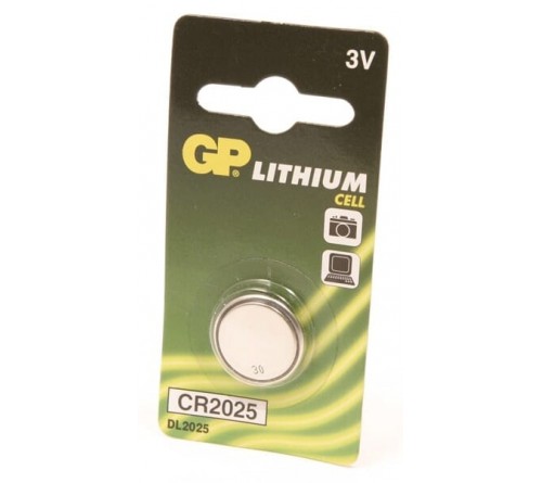 GP Lithium knoopcel CR2025  blister 1
