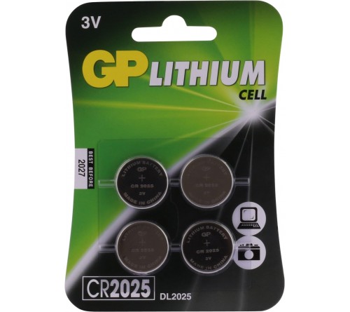 GP Lithium knoopcel CR2025  blister 1x4