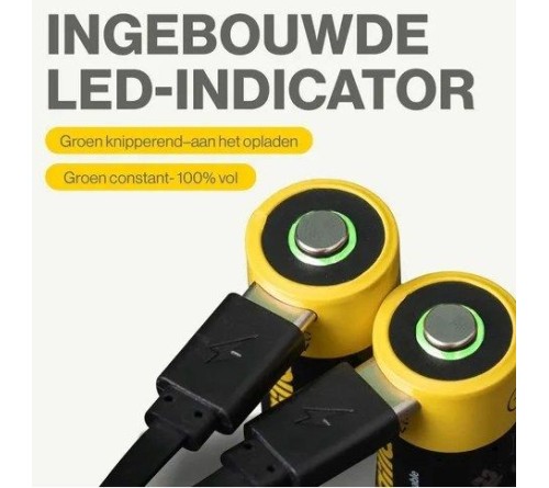 Aqiila CR123A batterij Oplaadbaar USB-C 750 mAh Li-Ion 3V 2x