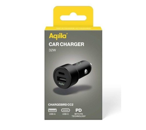 Aqiila Chargebird CC2 Autolader 32W 1x USB-C 1x USB-A