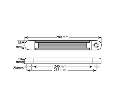 Interieur verlichting 12 LED 280 x 35 x 10mm – aan/uit knop