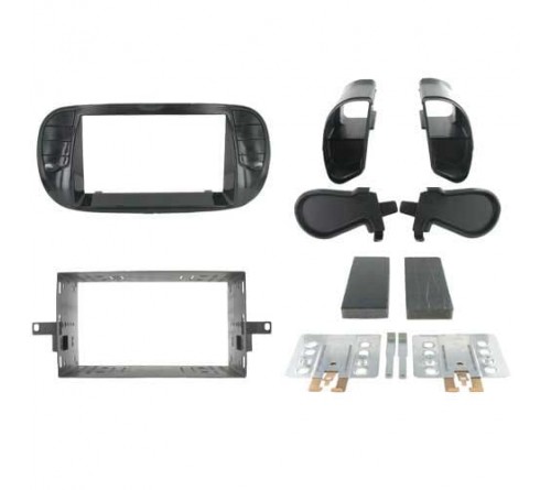 2-DIN frame Fiat 500 08-15  piano zwart