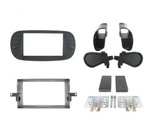 2-DIN frame Fiat 500 08-15 soft touch  zwart