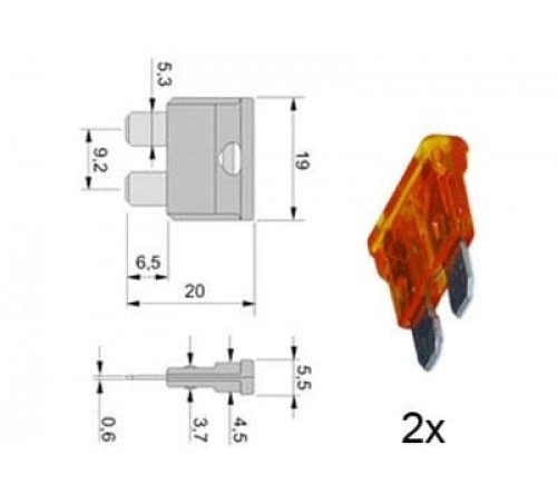 steekzekering 5A BEIGE 2 stuks verpakt in blister