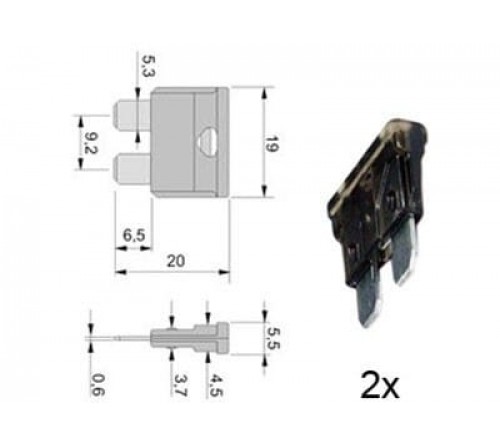 steekzekering 7.5A bruin 2 stuks verpakt in blister