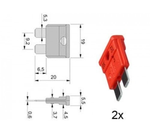 steekzekering 40A ORANGE 2 stuks verpakt in blister