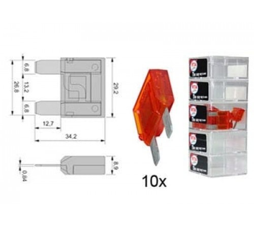 MAXI steekzekering 40A ORANGE 10 stuks verpakt in blister
