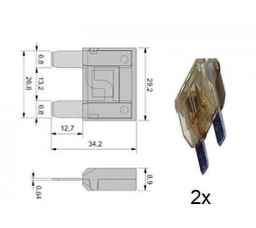 MAXI steekzekering 80A transparant 2 stuks verpakt in blist