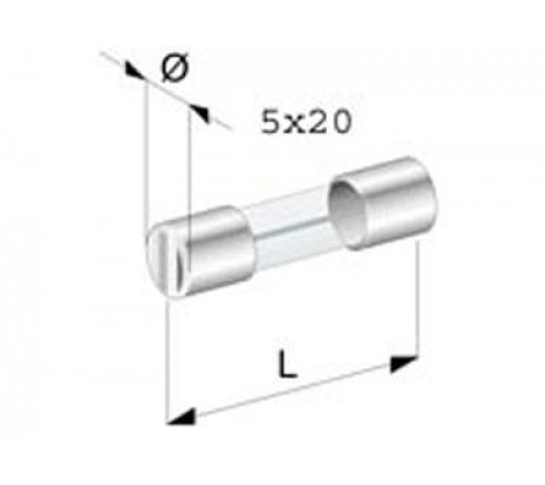 Glaszekering  set 5x20 mm 3 STUKS  2A 3A 5A