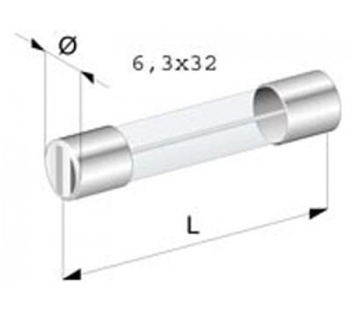 Glaszekering  set 6x32 mm 3 stuks (2A  3A  5A)