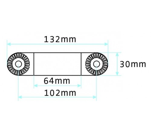 Pedestal Mount Part Extension 4" L:132mm (CC 102mm) Black