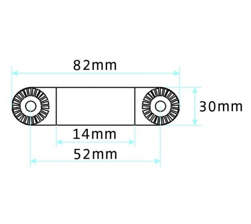 Pedestal Mount Part Extension 2" L:82mm (CC 52mm) Black