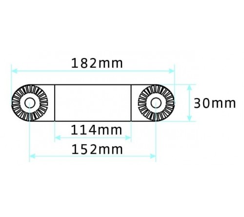Pedestal Mount Part Extension 6" L:182mm (CC 152mm) Black