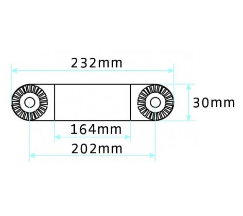 Pedestal Mount Part Extension 8" L:232mm (CC 202mm) Black
