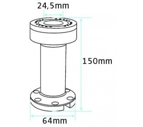 Pedestal Mount Part 6" for cable L:150mm ø64mm Black