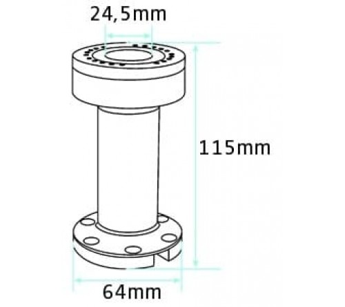Pedestal Mount Part Swiv. 4 5" L:115mm ø64mm Black