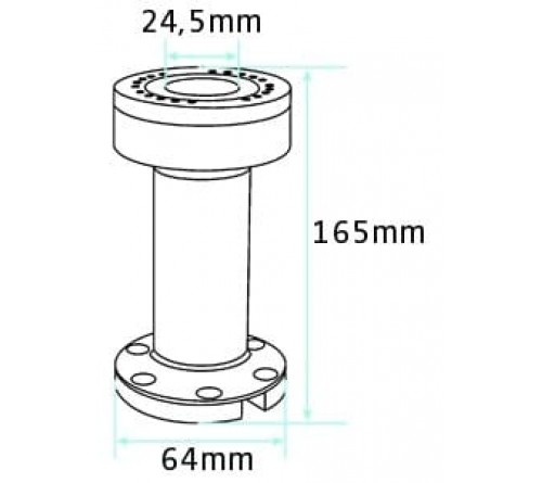 Pedestal Mount Part Swiv. 6 5" L:165mm ø64mm Black