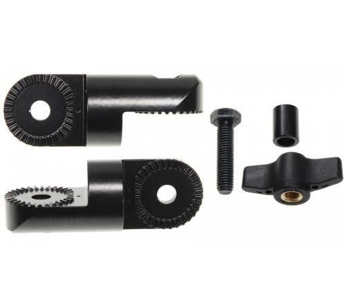 Pedestal Mount adj.ext.part 2" 90° angled Black-small teeth