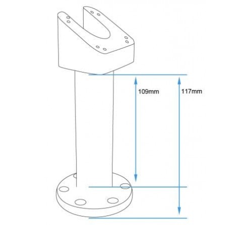 Pedestal Mount 350 degrees swiveling top  60 °