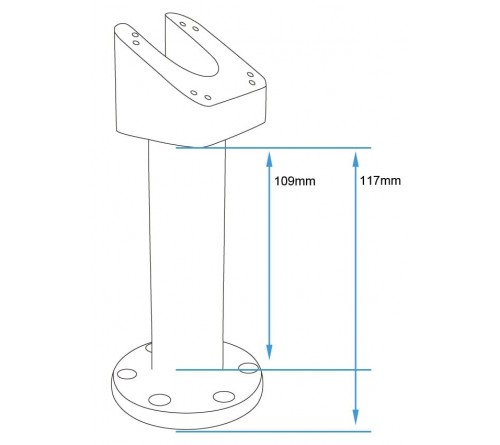 Pedestal Mount 350 degrees swiveling top  75 °