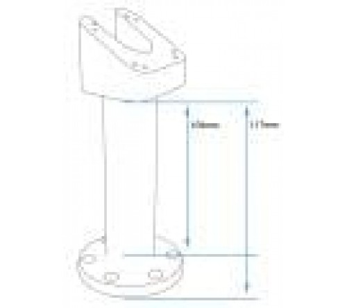 Pedestal Mount 350 degrees swiveling top  90 °