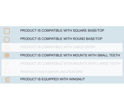 Pedestal mount 8"  square+round mounting base -small teeth