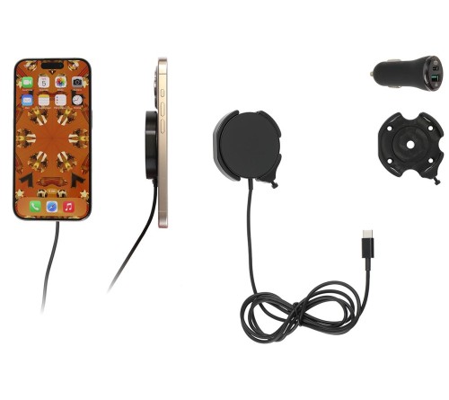 Brodit houder met MagSafe Charger-zwart/sig. iPhone 12-17