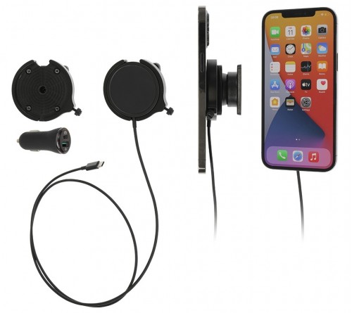 Brodit houder/swivel MagSafe Charger-zwart/sig iPhone 12-17