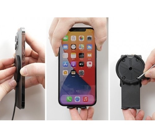 Brodit houder/support met MagSafe Charger-zwart iPhone 12-17