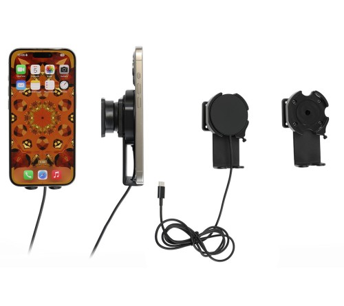 Brodit houder/support met MagSafe Charger-zwart iPhone 12-17