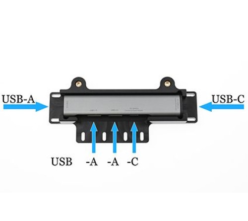 Brodit 3-Port Expansion Hub 3x usbA 1x usbC pass-through