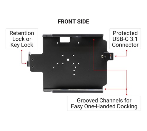 Brodit houder Zebra ET60/65 with spring stud/ usbC 3.1