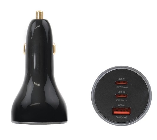 Lader 12/24V Brodit Triple 1x usbA 2x usbC 100W 5A PPS zw