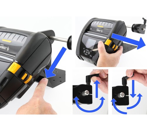 Brodit printer mount with label roll function Zebra ZQ630