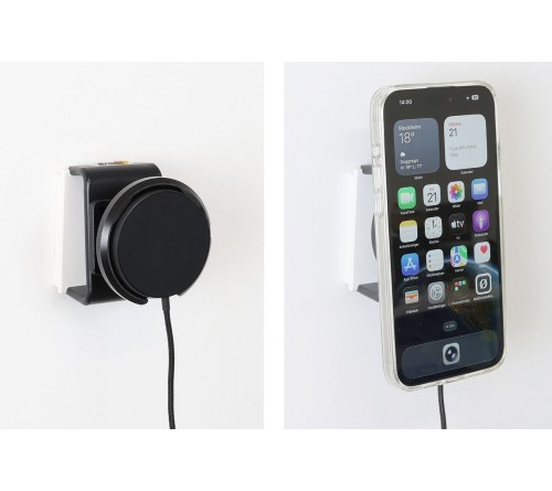 Brodit houder met Magnetic Charger Qi2 25W - zwart