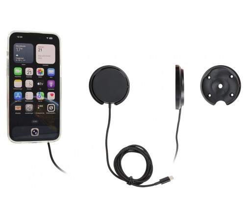 Brodit houder met Magnetic Charger Qi2 25W - zwart