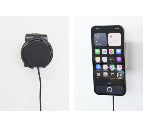 Brodit houder/swivel met Magnetic Charger Qi2 25W zwart/sig