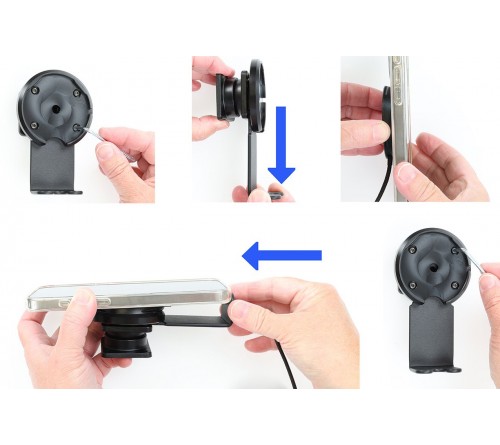 Brodit houder/support met Magnetic Charger Qi2 25W - zwart
