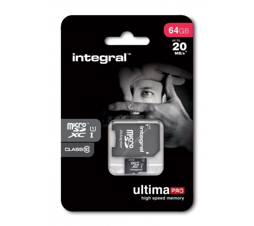 Integral MicroSDXC 64GB class 10 90MB/s incl. SD adapter