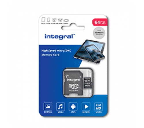 Integral MicroSDHC/XC V10 UHS-I 64GB class 10 100MB/s