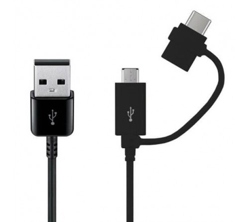 Datakabel usbA - micro-usb + usbC Samsung EP-DG930DBEGWW zw.