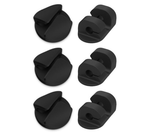 Scosche Kabelmanagement stickers 6 stuks Black