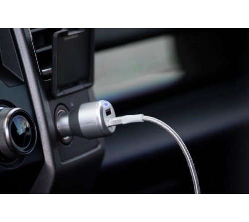 Datakabel lightning - usbC Scosche Braided 1.2m zilver