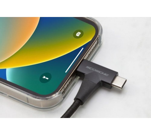 Datakabel usbC - usbC + Lightning 2in1 StrikeLine™ 1.2m zw.