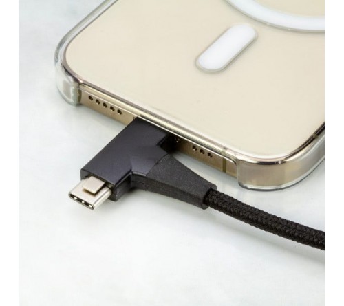 Datakabel usbC - usbC + Lightning 2in1 StrikeLine™ 1.2m zw.