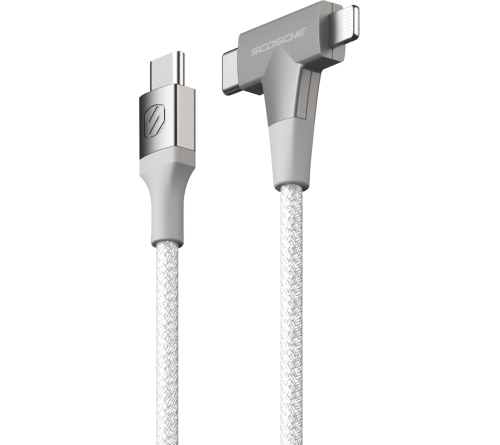 Datakabel usbC - usbC + Lightning 2in1 StrikeLine™ 1.2m wit