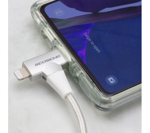 Datakabel usbC - usbC + Lightning 2in1 StrikeLine™ 1.2m wit