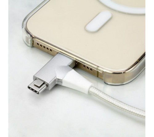 Datakabel usbC - usbC + Lightning 2in1 StrikeLine™ 1.2m wit