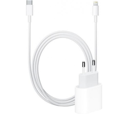 Lader 230V Apple 20W usbC + lightning  2m wit (PD 2.0)