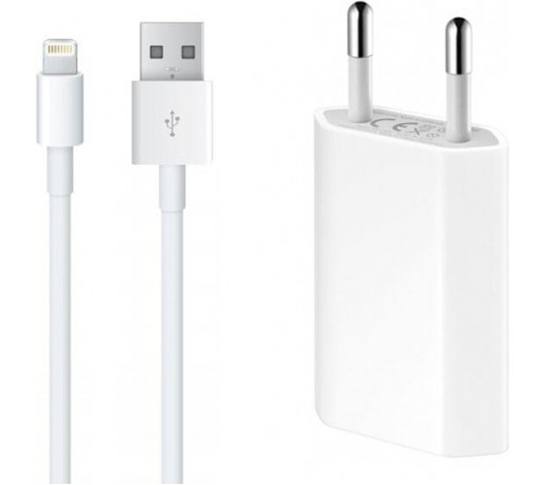 Lader 230V Apple A1400 + MQUE2 1A usbA + lightning 1m wit.